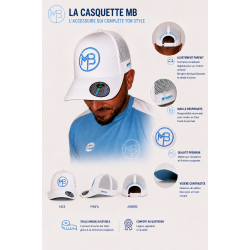 Casquette Blanche et Bleu M.B