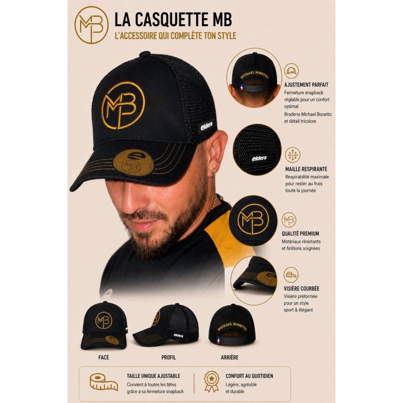 Casquette Noire et Or MB