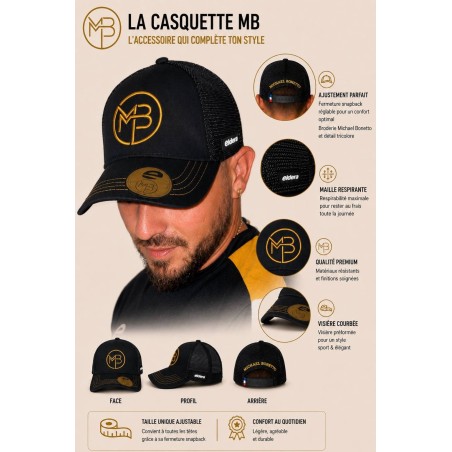 Casquette Noire et Or MB
